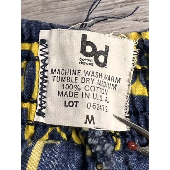 Vintage 90s University of Michigan Shorts Bottom Drawers Drawstring Go Blue Sz M - Picture 3 of 8